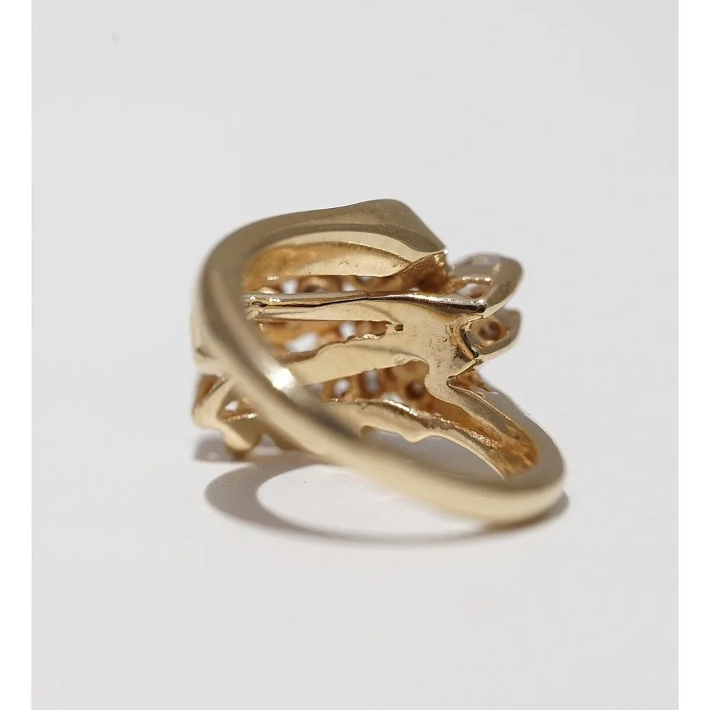 Vintage 14k Solid Yellow Gold High Quality‎ Natural Diamond Ring - Channel Pave